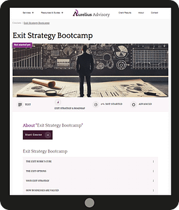 Aurelius Exit Strategy Portal Image of Exit Strategy Portal on the Aurelius Advisory website
